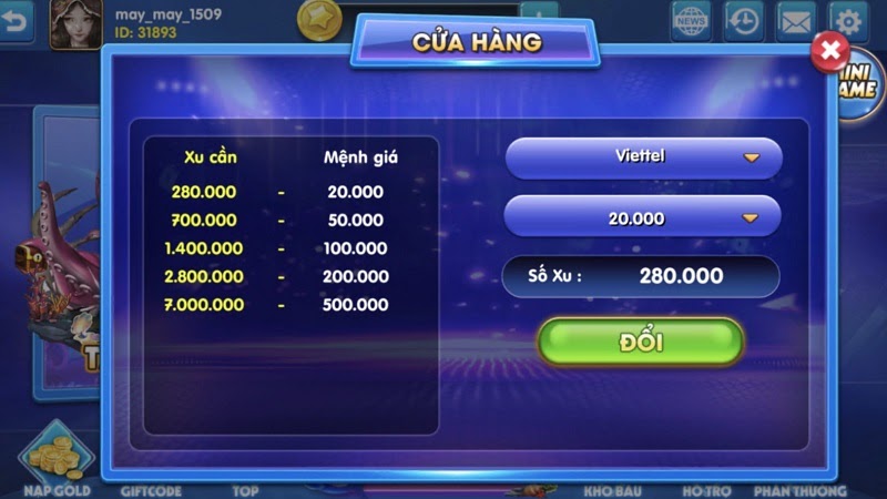 Sản phẩm nổi bật của game bài đổi thưởng Bắn Cá Rồng