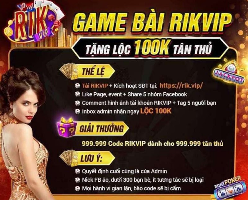 Thông tin sự kiện nhận giftcode RikVip