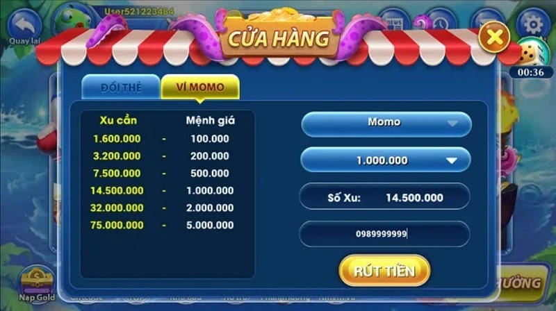 Tựa game nổi bật của game bắn cá đổi thưởng Vuahaitac