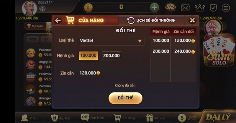 Sản phẩm nổi bật của game bài đổi thưởng Zindo Club